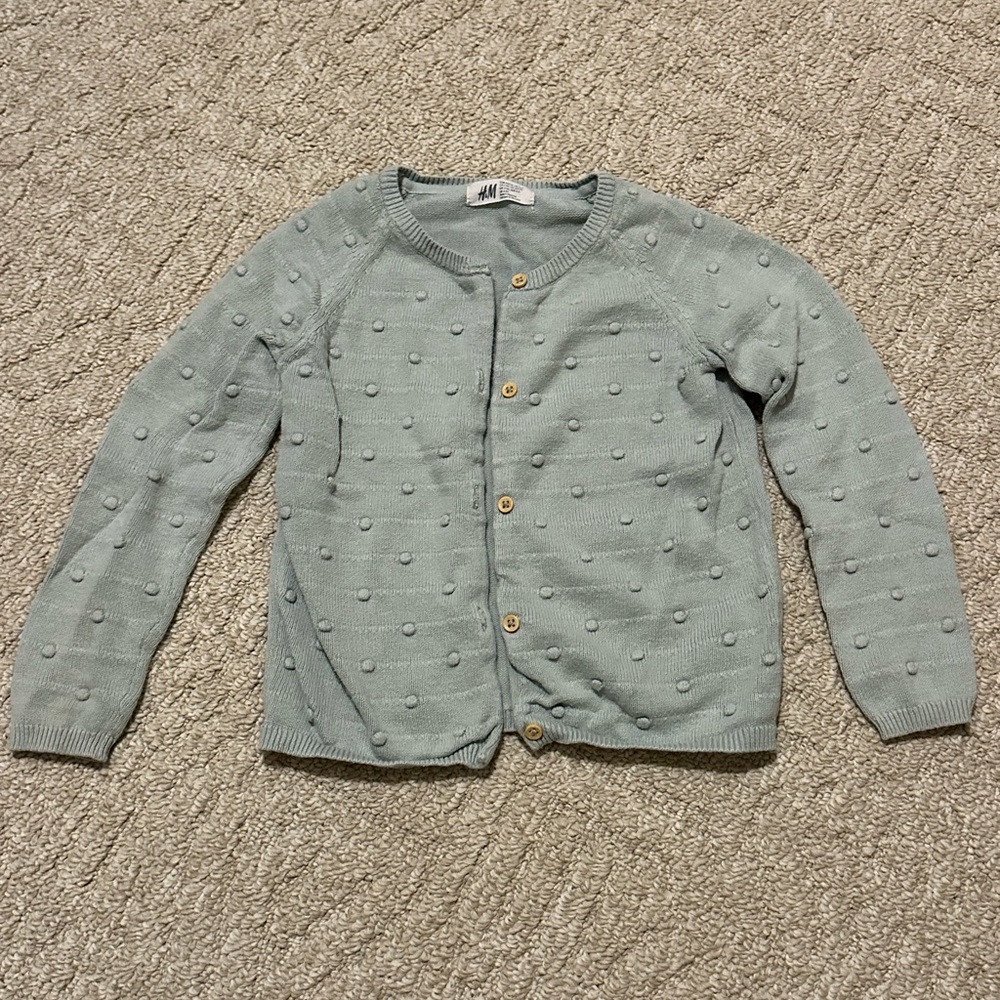 H&M Cotton Sage Green Knit Cardigan